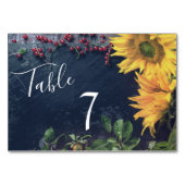 Numéro De Table Fleurs de soleil rustiques et Mariage campagnard d (Devant)