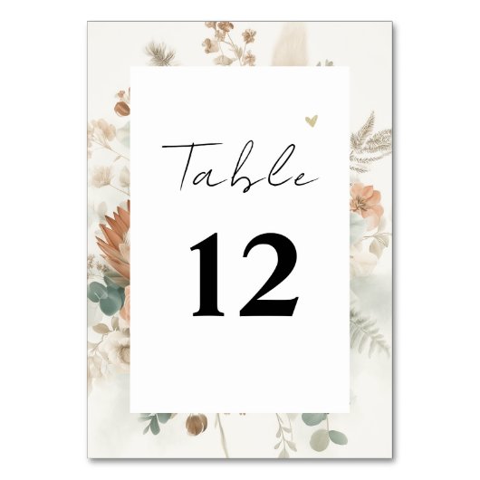 Numéro De Table Fleurs De Terracotta Tendances Mariage Moderne (Par défaut)