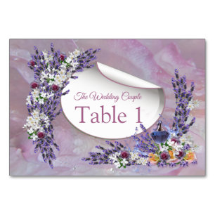 Numéro De Table Fleurs de Tuberose et de Lavande