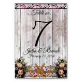 Numéro De Table Fleurs, Dentelles et fer à cheval, Mariage de ruba (Dos)