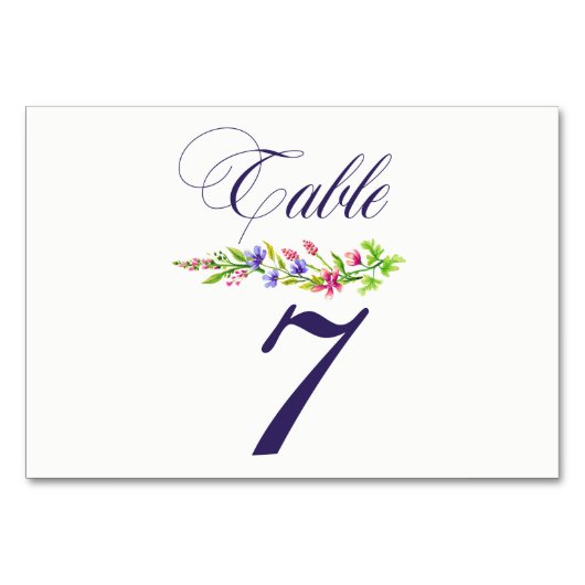 Numéro De Table Fleurs d'été multiflorales Table pastel (Devant)