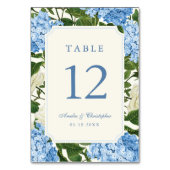 Numéro De Table Fleurs d'Hydrangea Bleues & Mariage de Jardin de R (Dos)
