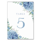 Numéro De Table fleurs d'hydrangée bleue table 5 (Dos)