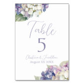 Numéro De Table Fleurs d'hydrangée violette et blanche (Par défaut)