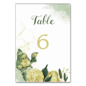 Numéro De Table fleurs d'or jaune botanique (Dos)