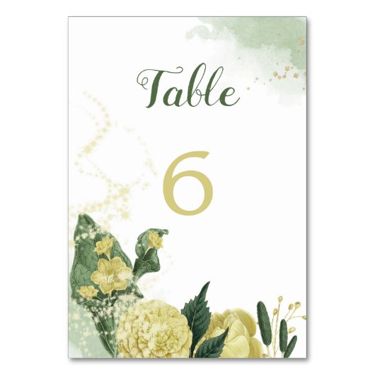 Numéro De Table fleurs d'or jaune botanique (Par défaut)