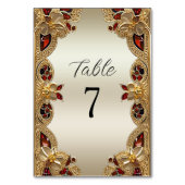 Numéro De Table Fleurs d'or Rouge Gemstone Splendor Numéro de tabl (Dos)