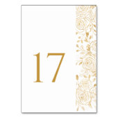 Numéro De Table FLEURS Dorées (Dos)