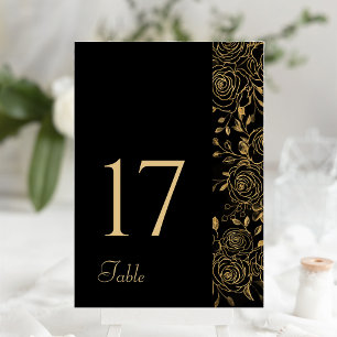 Numéro De Table FLEURS dorées