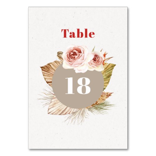 Numéro De Table Fleurs du désert boho fleuri mariage numéro de tab (Par défaut)