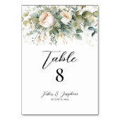 Numéro De Table Fleurs élégantes & verdure Nombre de tables mariag (Dos)