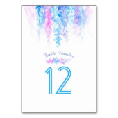 Numéro De Table Fleurs en cascade bleu d'aquarelle numéros de tabl (Dos)