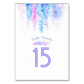 Numéro De Table Fleurs en cascade bleu d'aquarelle numéros de tabl (Dos)
