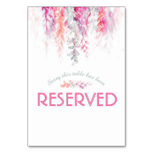 Numéro De Table Fleurs en cascade couleur corail rose réservé