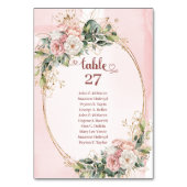 Numéro de table Fleurs Eucalyptus Or Rose Boho (Par défaut)