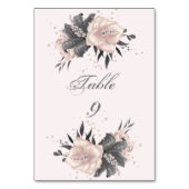 Numéro De Table fleurs grises roses exotiques poussiéreuses avec p (Dos)