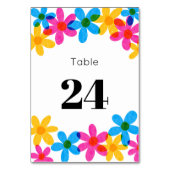 Numéro De Table Fleurs hippies brillantes et audacieuses Mariage d (Dos)
