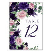 Numéro De Table Fleurs luxuriantes | Couronne de roses violettes e (Par défaut)