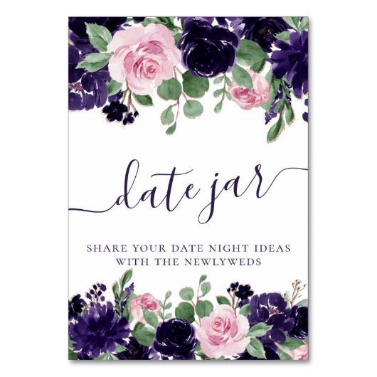 Numéro De Table Fleurs luxuriantes | Jar de date de roses violette (Par défaut)