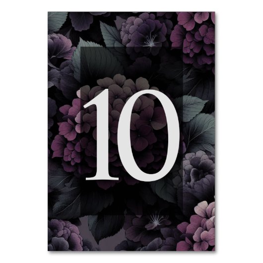 Numéro De Table Fleurs Mauves Émouvantes (Par défaut)