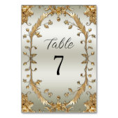 Numéro De Table Fleurs ornées dorées Numéro de tableau (Dos)