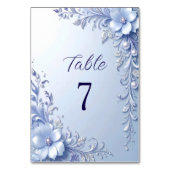 Numéro de table Fleurs Ornementales Bleues avec Pe (Dos)