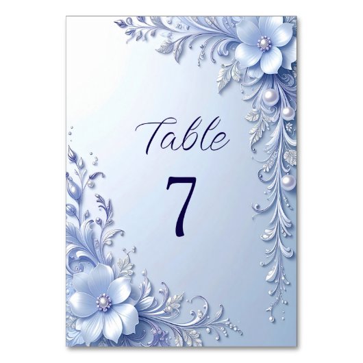 Numéro de table Fleurs Ornementales Bleues avec Pe (Par défaut)