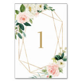 Numéro De Table Fleurs printanières de l'aquarelle géométrique Tab (Dos)