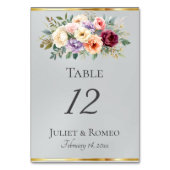 Numéro De Table Fleurs printanières & Ruban - Argent (Par défaut)