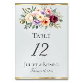 Numéro De Table Fleurs printanières & Ruban - Blanc Perle (Par défaut)