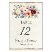 Numéro De Table Fleurs printanières & Ruban - Crème (Par défaut)