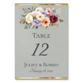 Numéro De Table Fleurs printanières & Ruban - Sauge (Par défaut)