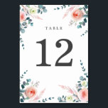 Numéro De Table Fleurs romantiques Blush rose et blanc Floral<br><div class="desc">Fleurs romantiques Blush rose et blanc Numéro de tableau Floral.</div>