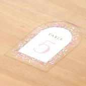 numéro de table fleurs roses aquarelle blanche (Poser)
