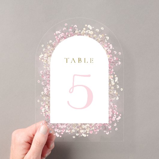 numéro de table fleurs roses aquarelle blanche (In situ (ordinateur de poche))