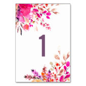 Numéro De Table Fleurs roses aquarelles. Onglet mariage fleuri du  (Par défaut)