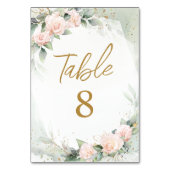 Numéro De Table Fleurs roses douces féministes Numéros de tableau  (Dos)