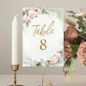 Numéro De Table Fleurs roses douces féministes Numéros de tableau