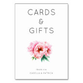 Numéro De Table Fleurs roses élégantes (Dos)