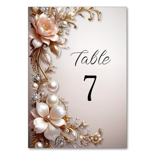 Numéro de table Fleurs roses et blanches douces (Par défaut)