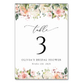 Numéro De Table Fleurs roses, Fleurs blanches, Boho, Numéros de ta (Dos)