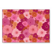 Numéro De Table Fleurs roses joyeuses (Dos)