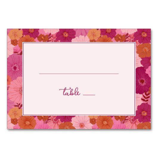 Numéro De Table Fleurs roses joyeuses (Devant)