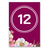 Numéro De Table Fleurs roses Mariage photo simple (Dos)