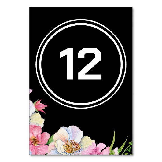 Numéro De Table Fleurs roses Mariage photo simple (Par défaut)