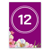 Numéro De Table Fleurs roses Mariage photo simple (Dos)
