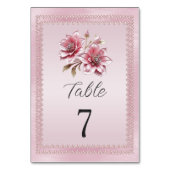 Numéro De Table Fleurs roses modernes Numéro de tableau (Par défaut)