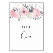 Numéro De Table Fleurs roses rustiques feuillage (Dos)