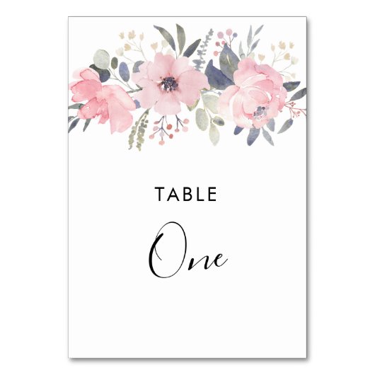 Numéro De Table Fleurs roses rustiques feuillage (Par défaut)