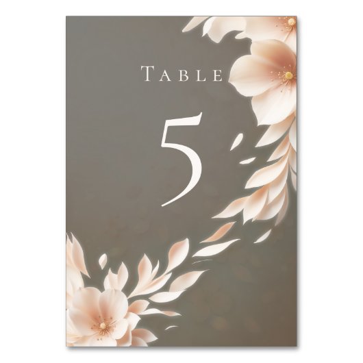Numéro De Table Fleurs roses sur fond marron (Dos)